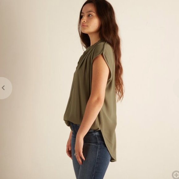 Anthropologie The Odells Classic Tunic Top - Olive Green - Size Medium - Picture 4 of 4